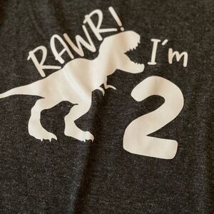 I’m 2 Dino Shirt Grey